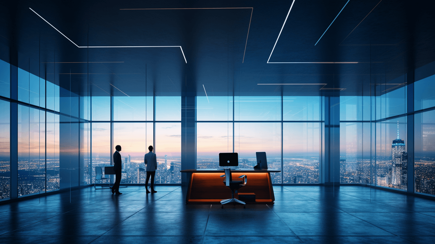 Modern office with city view